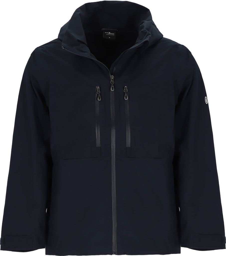 Blue Wave Herren Funktionsjacke Nick mit abnehmbarer Kapuze - Wasserdichte Outdoor-Jacke winddicht und atmungsaktiv in Marine Größe M