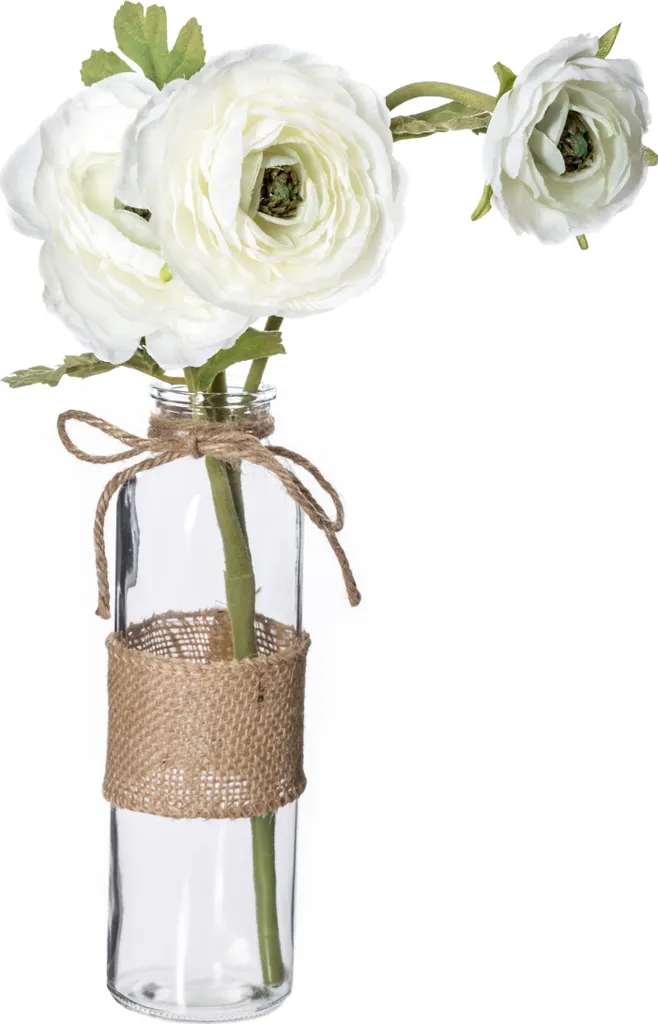 Fleurir un coin sombre avec ce Camélia artificiel 39cm en vase de verre