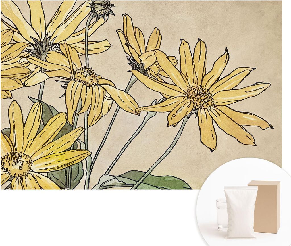 Fototapete - Wandbilder für Wohnzimmer - 104x70 cm - Dekorative Wandfolie - Modernes Design für Wanddekoration - Tapeten für Innenräume - Aquar...