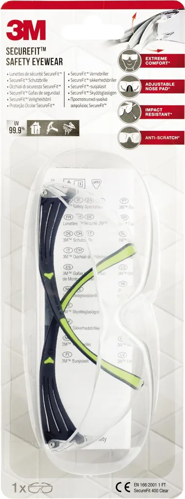 Lunettes de sécurité 3M pour bricolage et industrie - Vision claire 400C