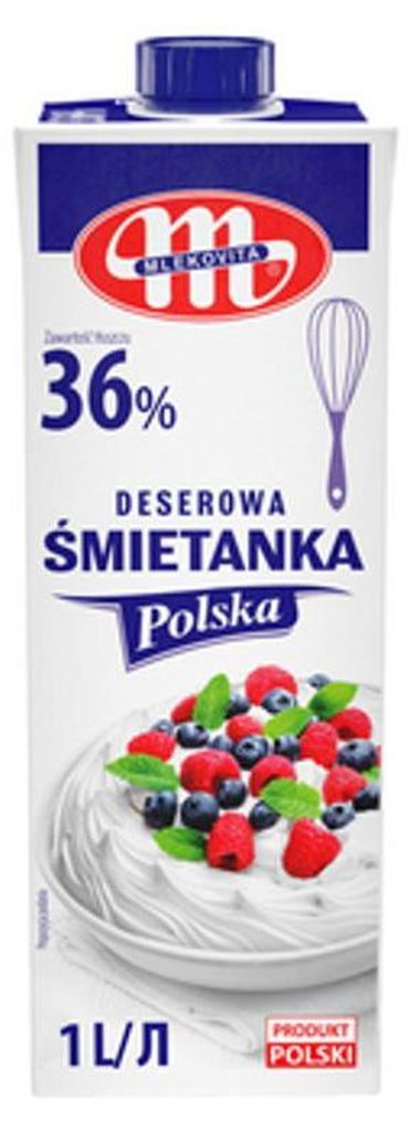 Mlekovita Śmietanka Polska UHT 36% tł. 1l Zdjęcie produktu 