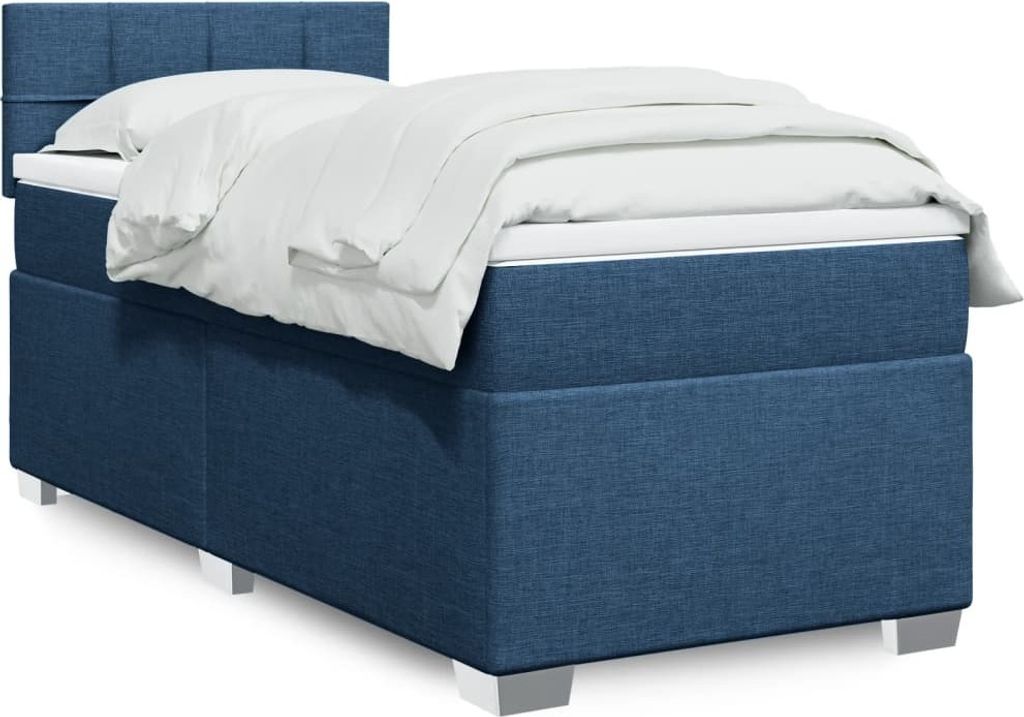 Maison Exclusive - Boxspringbett mit Matratze Blau 90x190 cm Stoff