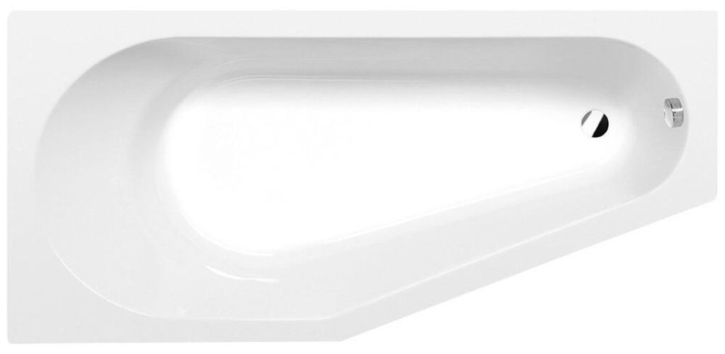 TIGRA asymmetrische Badewanne 170 x 80 x 46 cm, links, weiß Produktbild 