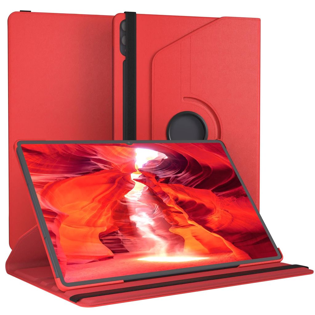 EAZY CASE - Tablet Hülle für Samsung Galaxy Tab S11 Ultra Schutzhülle, Tablet Case 360° drehbar in Rot