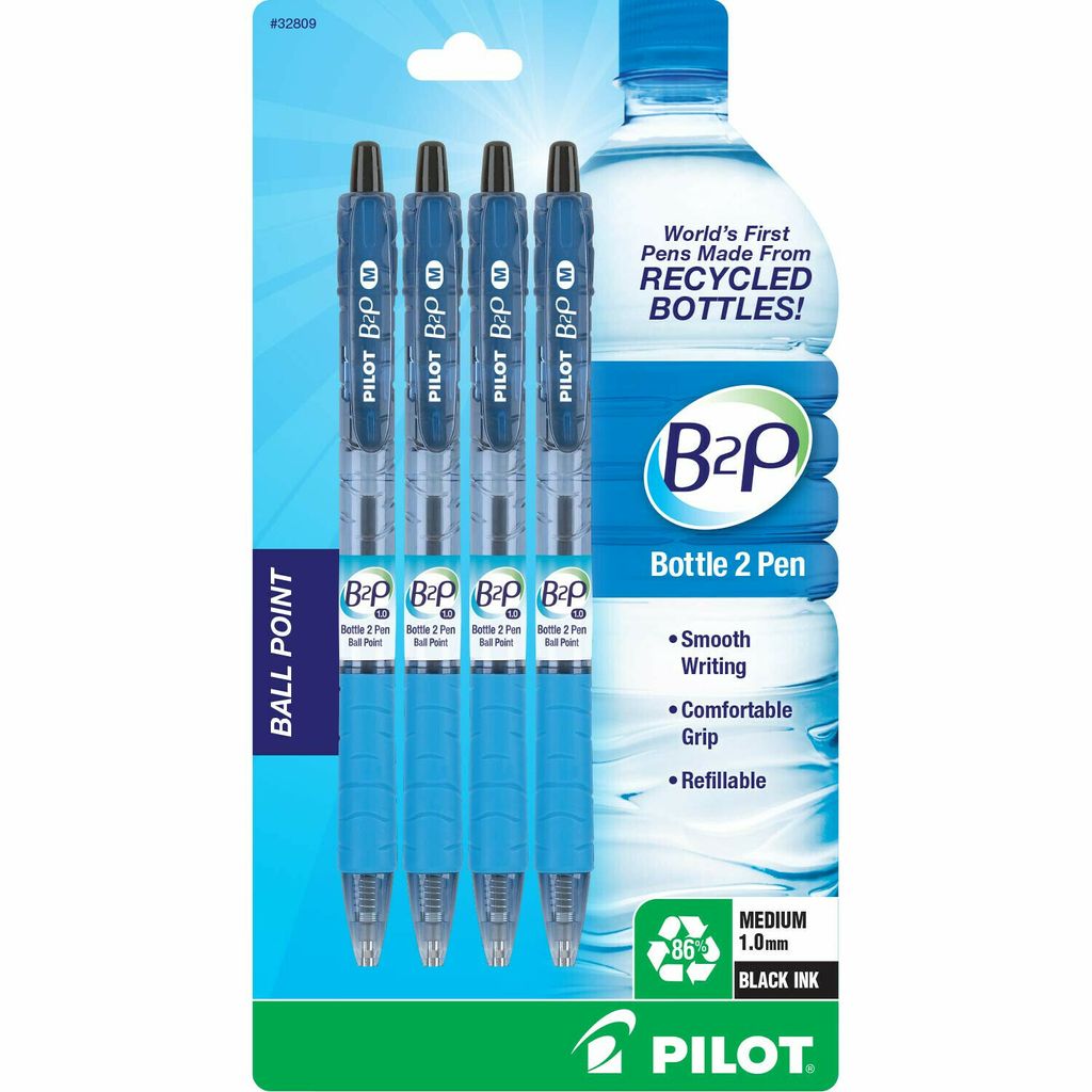 Pilot B2P Ecoball Kugelschreiber Flow Pack - Mittel - Blau - 4 Stück