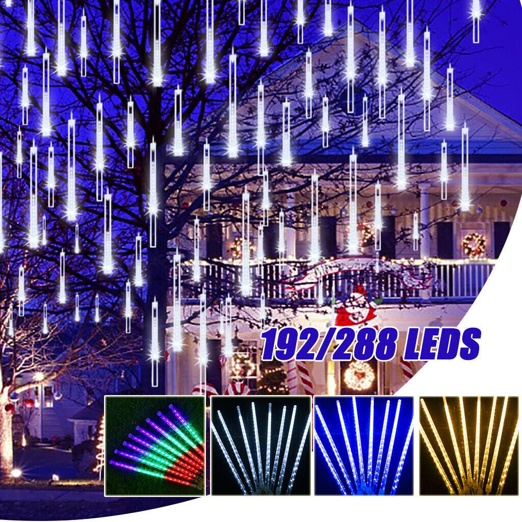 LED Meteorschauer Lichterkette Schneefall 50cm Lichterregen Außen Weihnachtsdeko