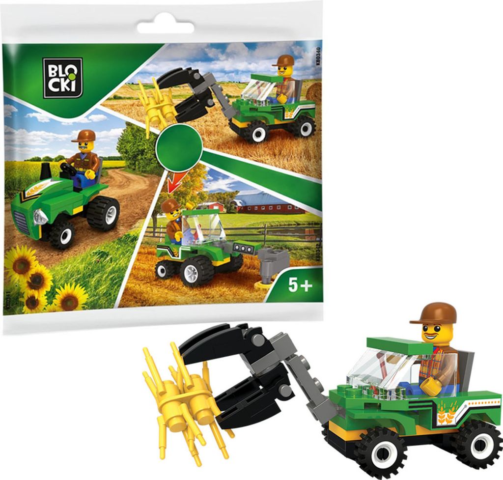 BLOCKI MyFarm Heuballenstapler Bauernhof Bausatz Spielzeug Produktbild 