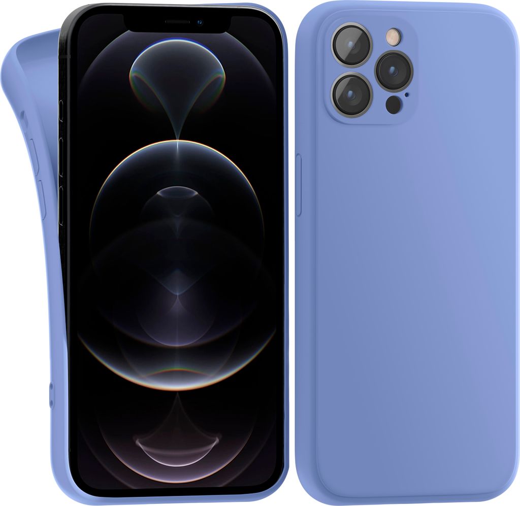 Hülle für Apple iPhone 12 Pro - Handyhülle mit Kameraschutz Cover aus Silikon in Blau