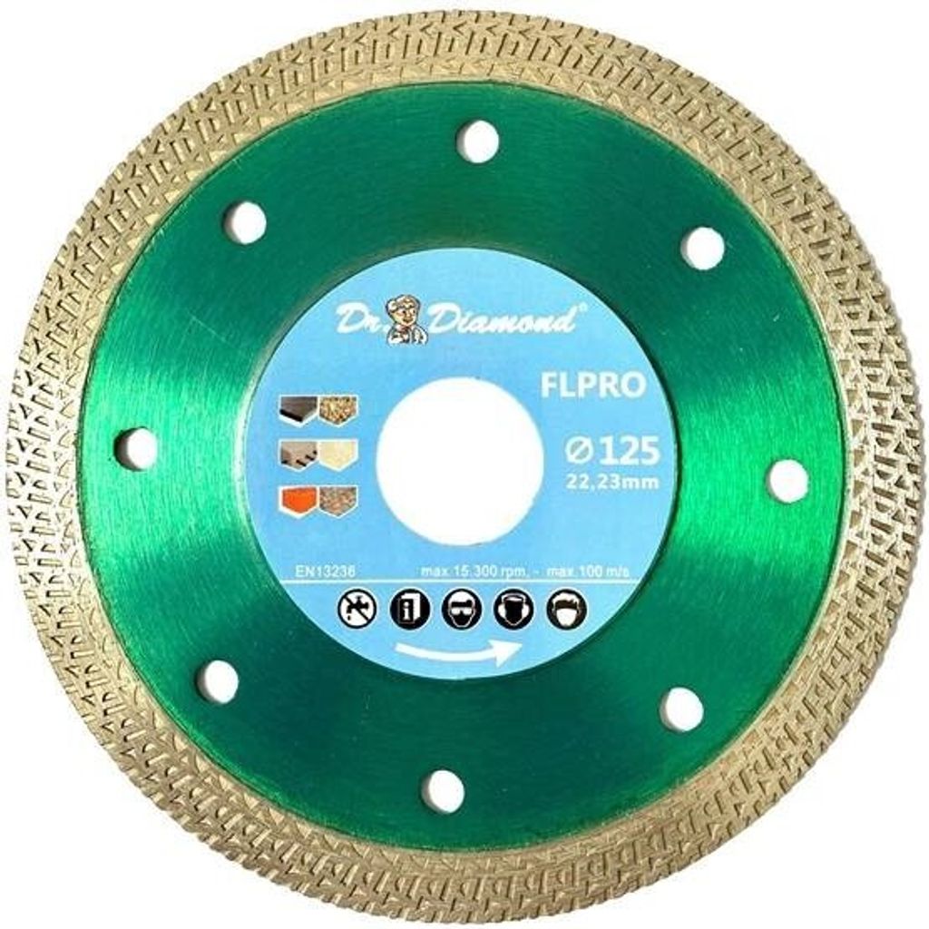 Dr. Diamond Diamant Trennscheibe Fliese Turbo-Profi 1 x 125 mm Bohrung 22,23 mm