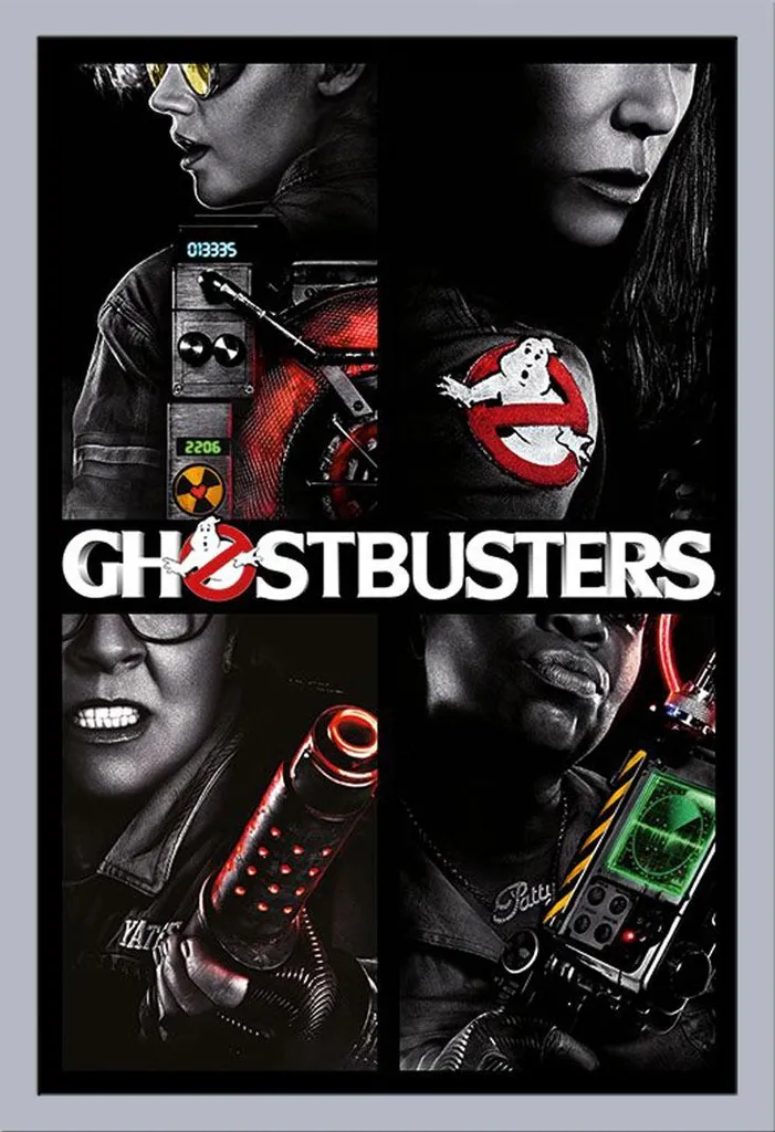 Poster Ghostbusters 3 Ragazze con Cornice Argento Shinsuke MDF 61x91