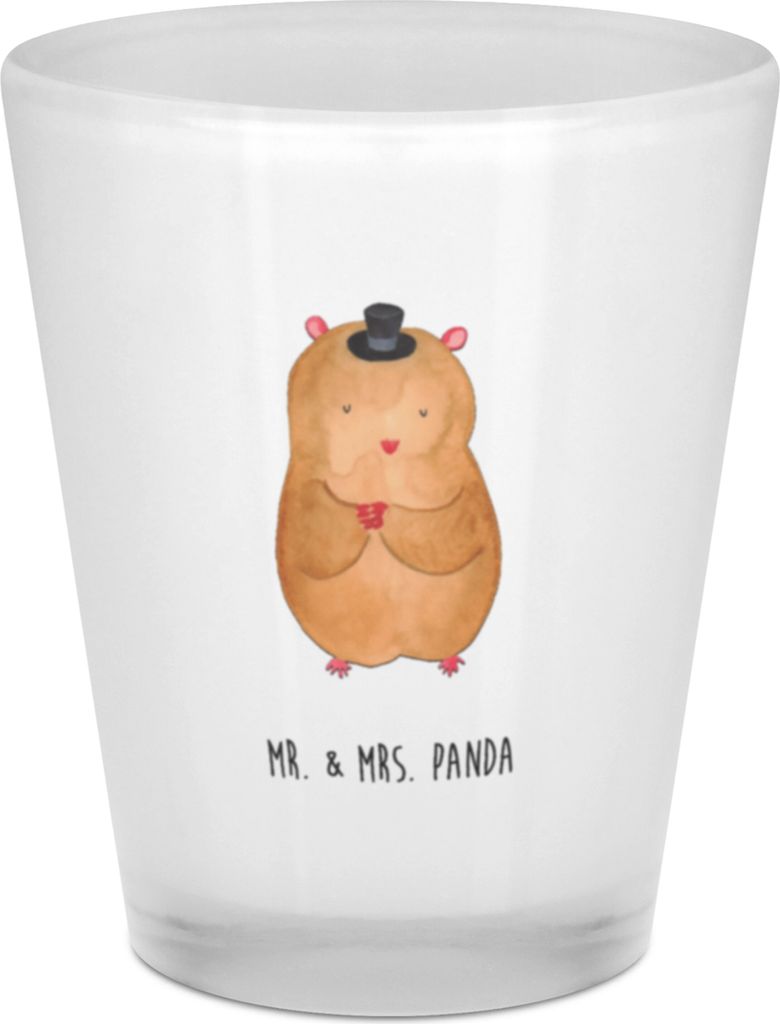 Mr. & Mrs. Panda Stamperl Hamster Hut - Transparent - Geschenk, Schnapsbecher, Zylinder, Magier, Zauberer, Zwerghamster, Shot Glas, Gläschen, Schn...