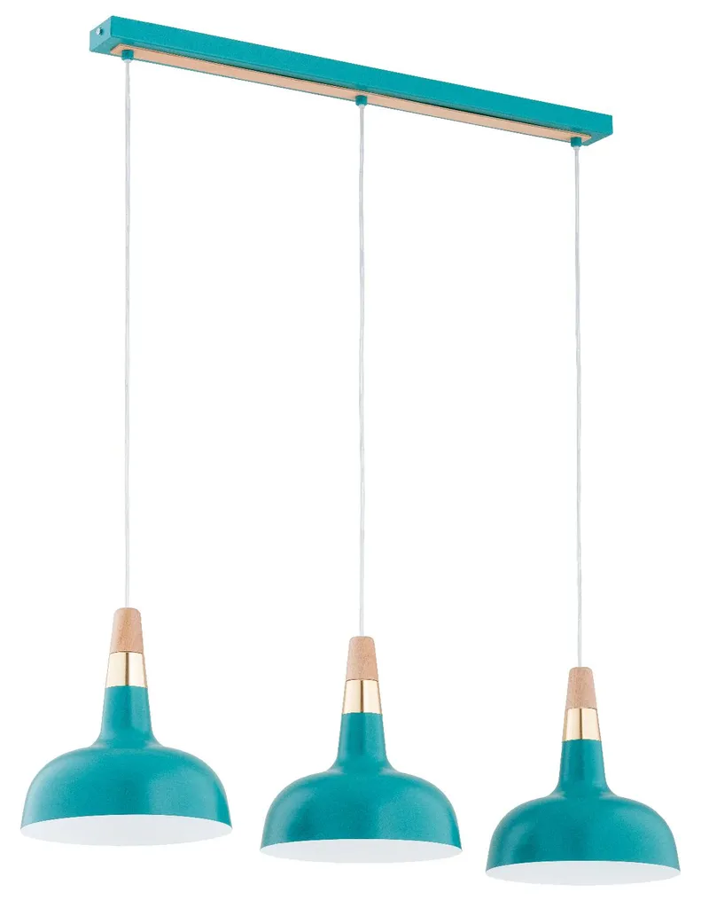 Suspension Design RODOS pour Éclairer les Grandes Pièces, Menthe et Bois