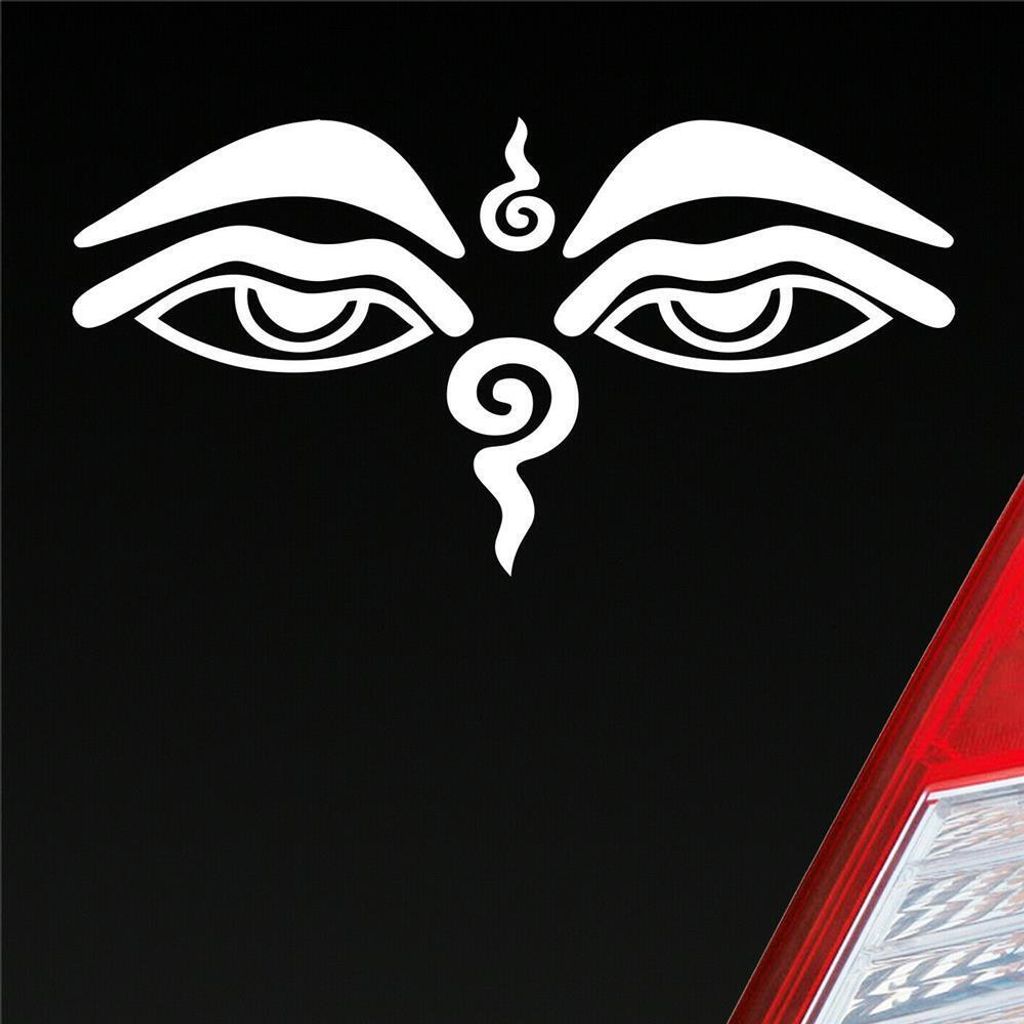Auto Aufkleber Buddhismus Sehendes Auge Eye Buddha Asien 12x6 cm Weiss Matt Sticker Heckscheibenaufkleber