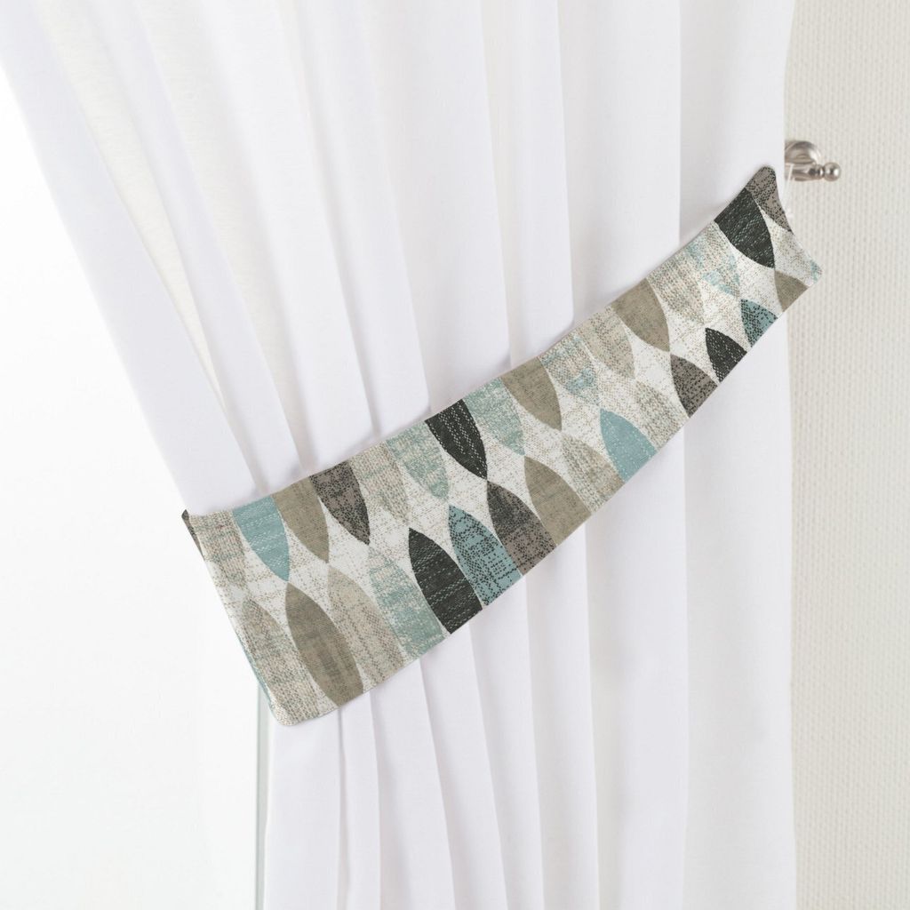 Dekoria Raffhalter Victoria, blau-beige, 12 x 70 cm