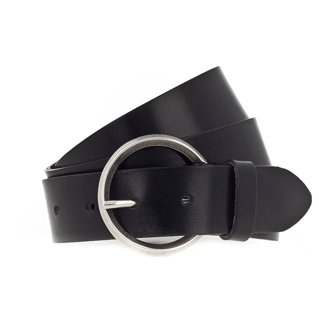 Vanzetti Full Leather Belt 35mm W90 Black - Cintura Elegante Uomo