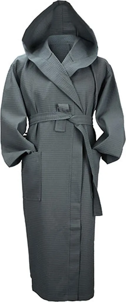 A&R 028.50 | Robezz® Accappatoio in Waffle con cappuccio Accappatoio con cappuccio - Colore: Grafite - Taglia: XS