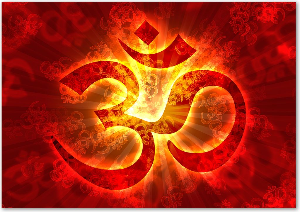 Tulup Leinwandbild - 100x70 cm - Wandkunst - Drucke auf Leinwand - Leinwanddruck - Sonstige - Rot - Buddhismus Symbol