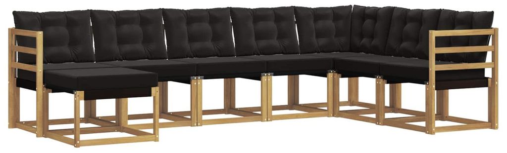 vidaXL Outdoor-Sofagarnitur mit Kissen 8 pcs Weiß und Schwarz