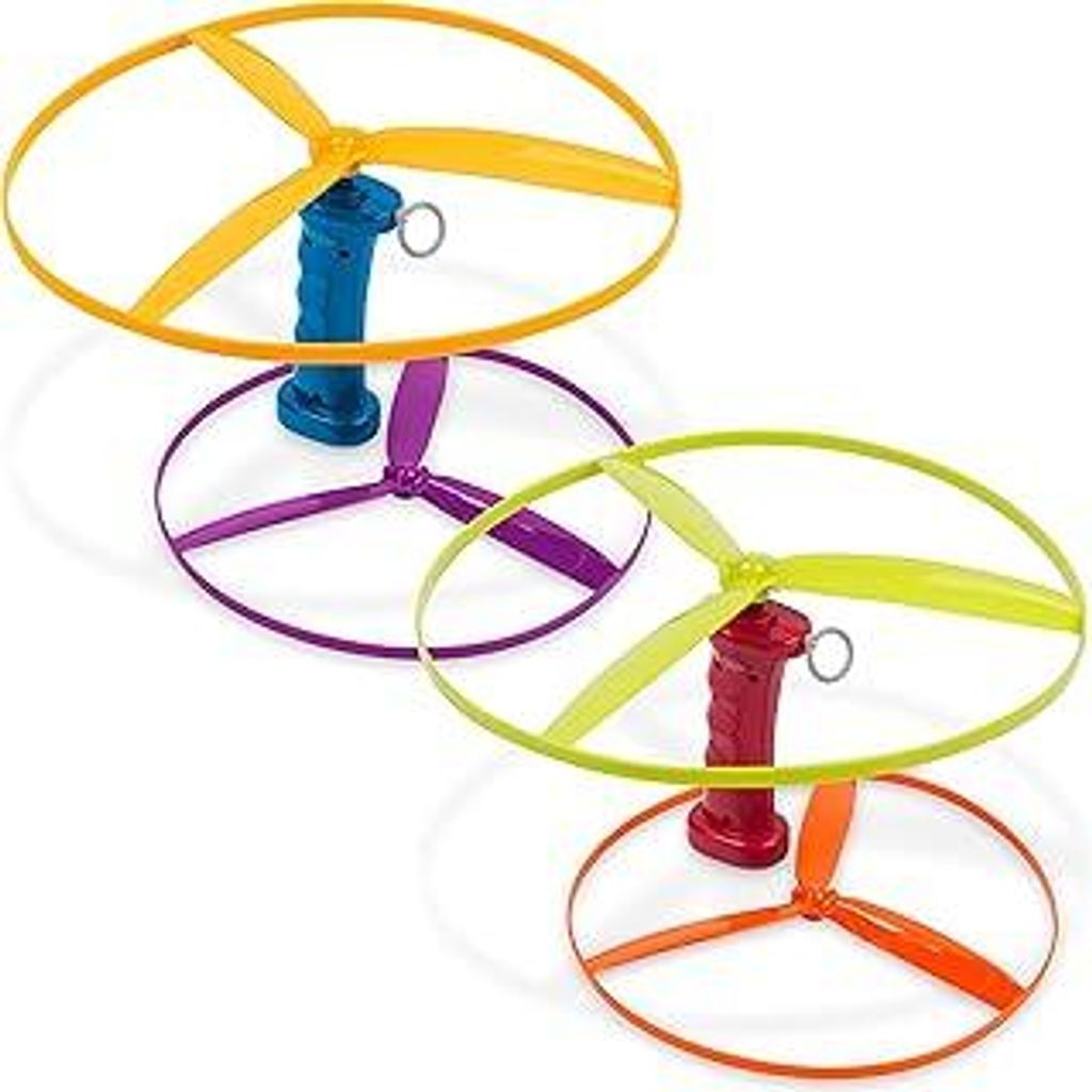 Battat – Skyrocopter – Propellespielzeug – 2 Werfer & 4 Scheiben – Hubschrauber Spielset – Outdoor-Spielzeug für den Sommer – 3 Jahre +