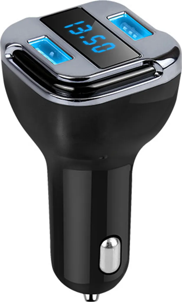 Posizione Caricabatterie da auto Tracker GPS Tensione Display corrente Doppia porta USB Monitor Nero