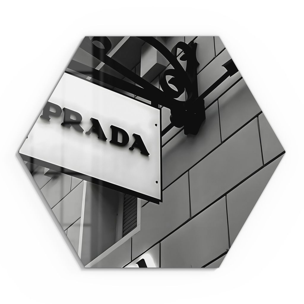 DEQOART Glasbild Echtglas 40x35 cm 'Prada Monochrome' Wandbild Bild modern Deko