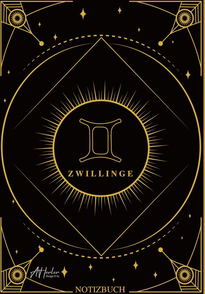 Edles Notizbuch Sternzeichen Zwillinge | Designed by Alfred Herler