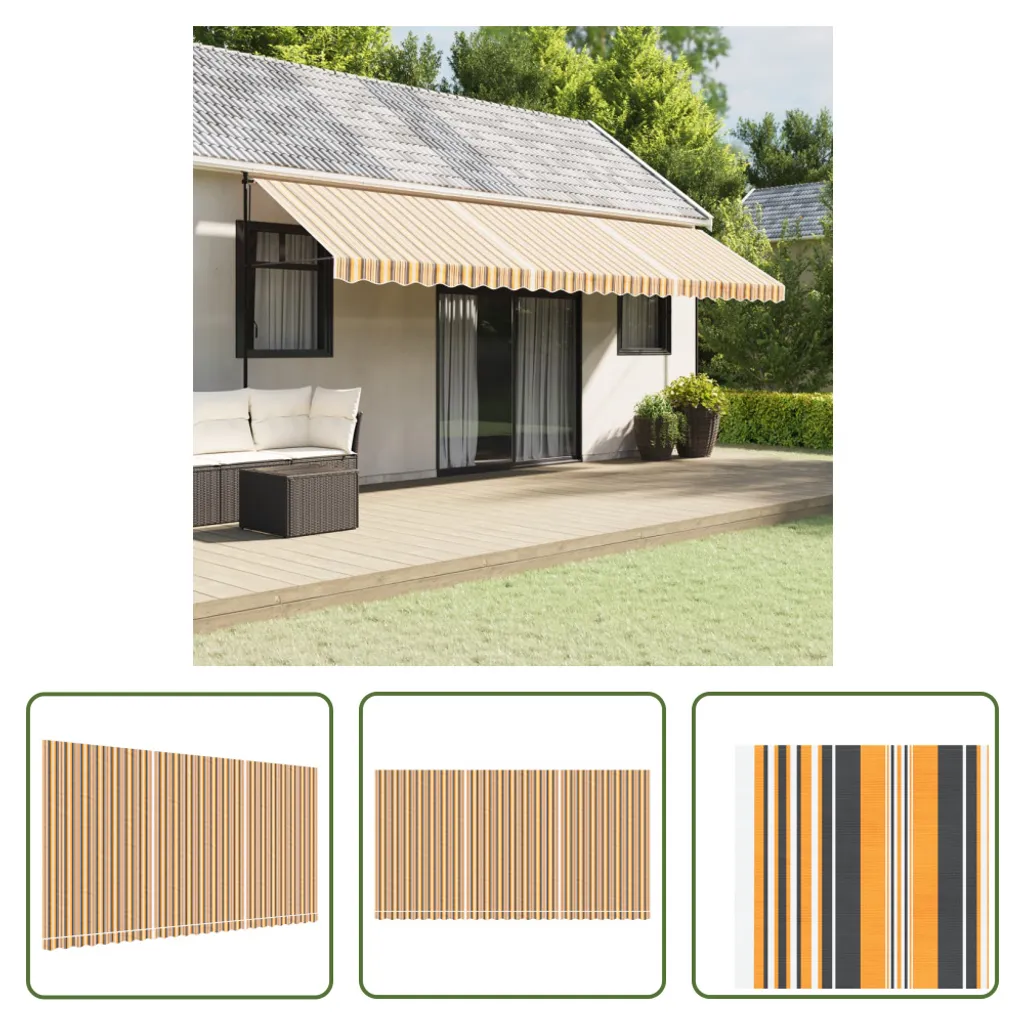 The Living Store Telo da sole a righe multicolore 6x3 m