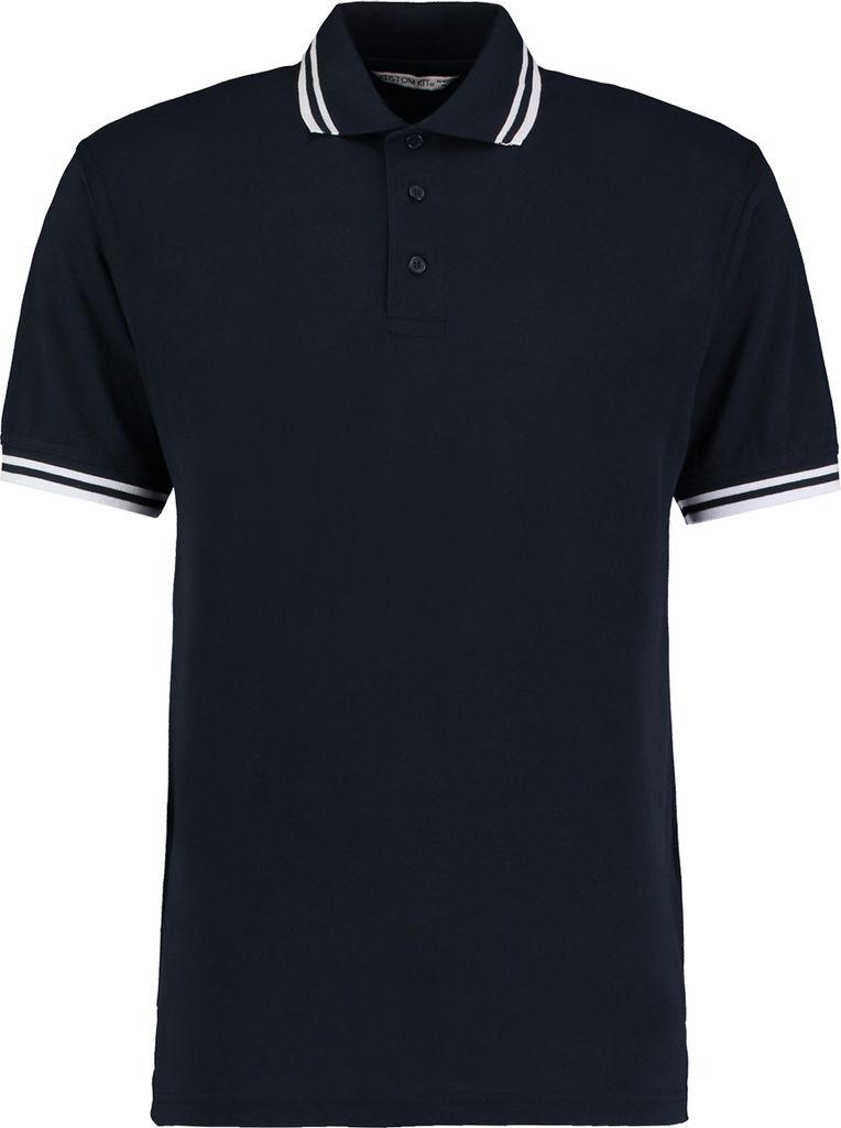 Kustom Kit Tipped Herren Piqué Polo-Shirt, Kurzarm BC613 (2XL) (Marineblau/Weiß)