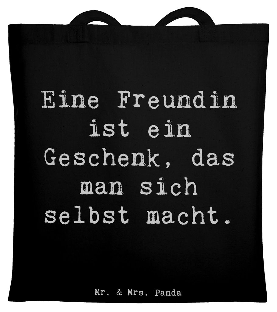 Mr. & Mrs. Panda Shopping Tasche Spruch Geschenk Freundin - Schwarz - Leben, dokumententasche, Tote Bag, Bedanken, Unterstützung, Lächeln, Zitat,...