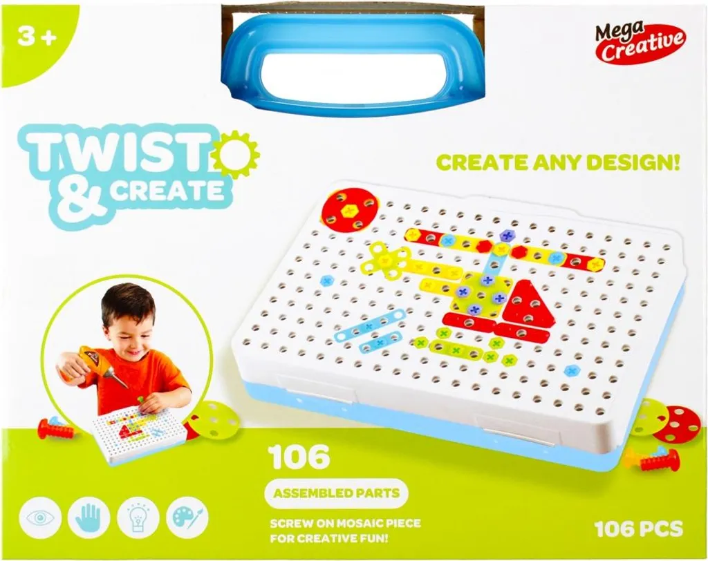 Jeu de Mosaïque Éducatif Skrec pour Enfant avec 106 Pièces et Plateau
