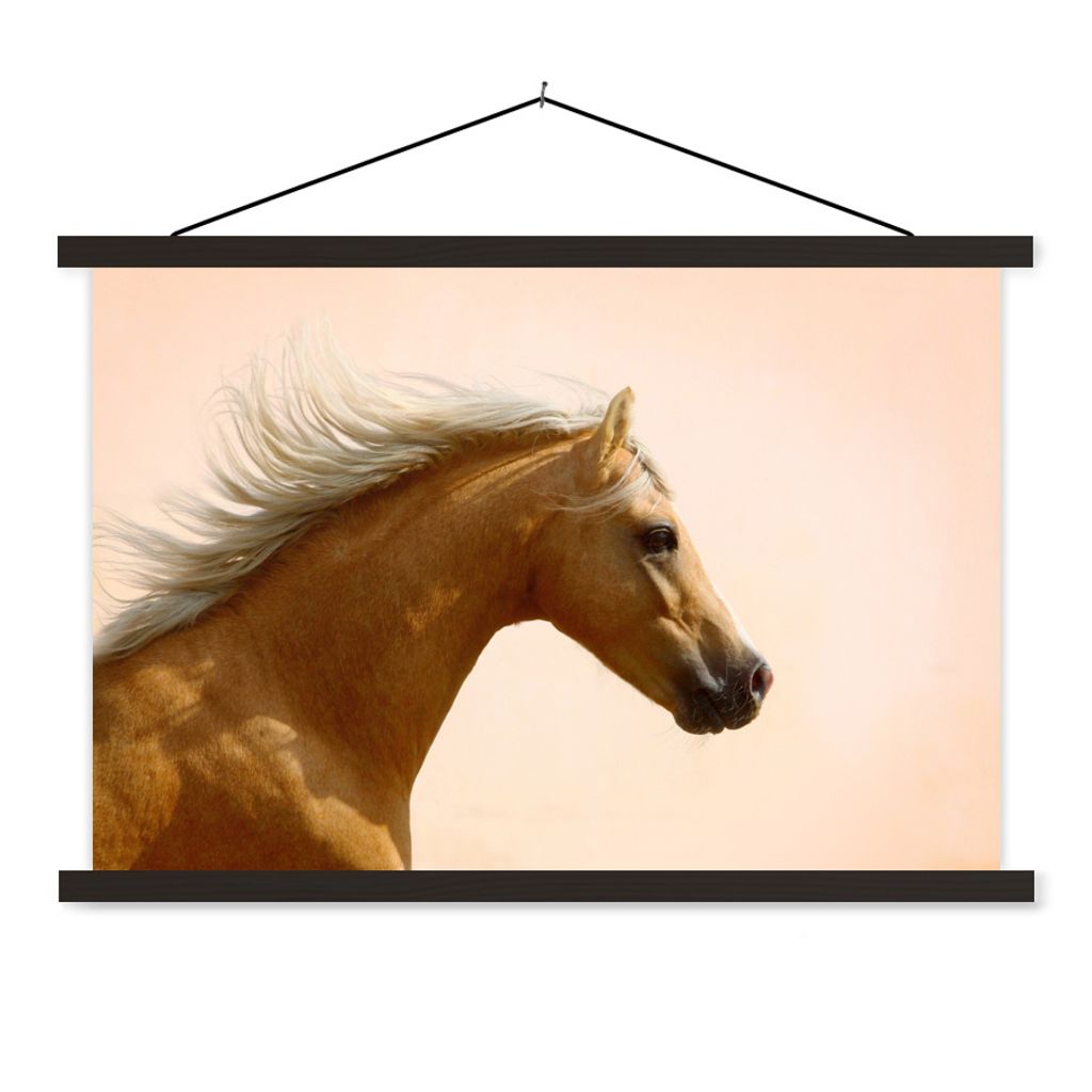 MuchoWow Textilposter Pferd - Licht - Luft 60x40 cm mit schwarzem Rahmen - Hölzernes