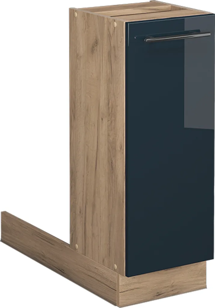 Isola Cucina Vicco Fame-Line 30cm: Stile Blu Scuro e Rovere Oro