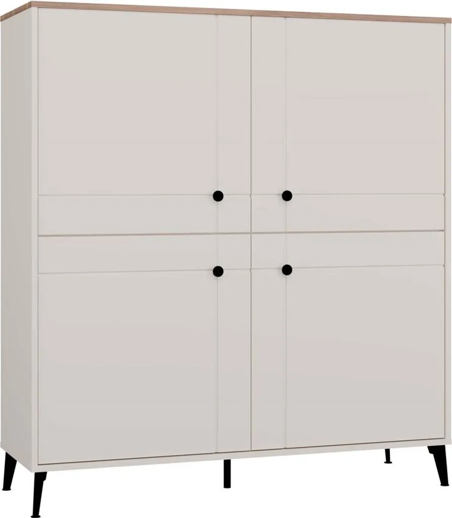 Gagner de la place avec la commode POINT 4D 4 portes beige chêne