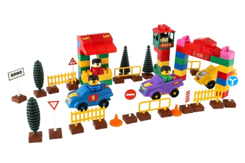 Jeu de construction en plastique LORI 9 avec boîte de 96 briques - 9