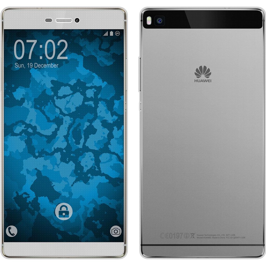 PhoneNatic Case kompatibel mit Huawei P8 - grau Silikon Hülle 360° Fullbody Cover