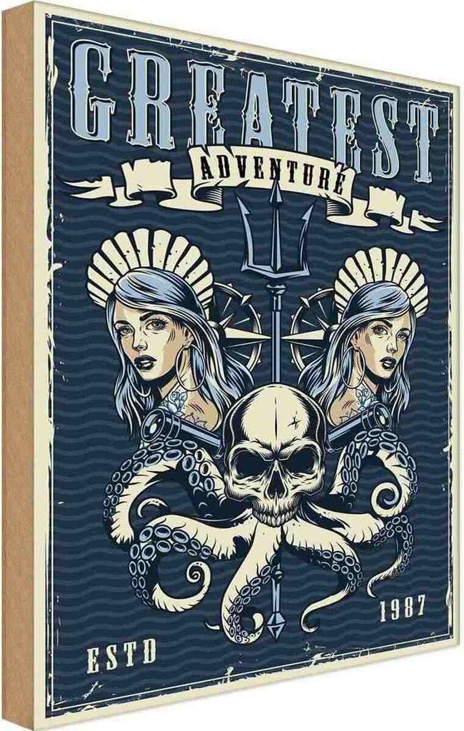 vianmo Holzschild 30x20 cm Pinup greatest adventure Pin Up