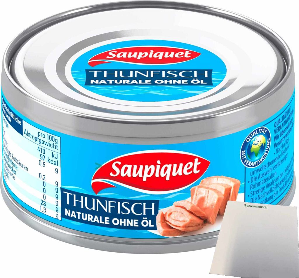 Saupiquet Thunfisch natur ohne Öl in Wasser (185g Dose) + usy Block