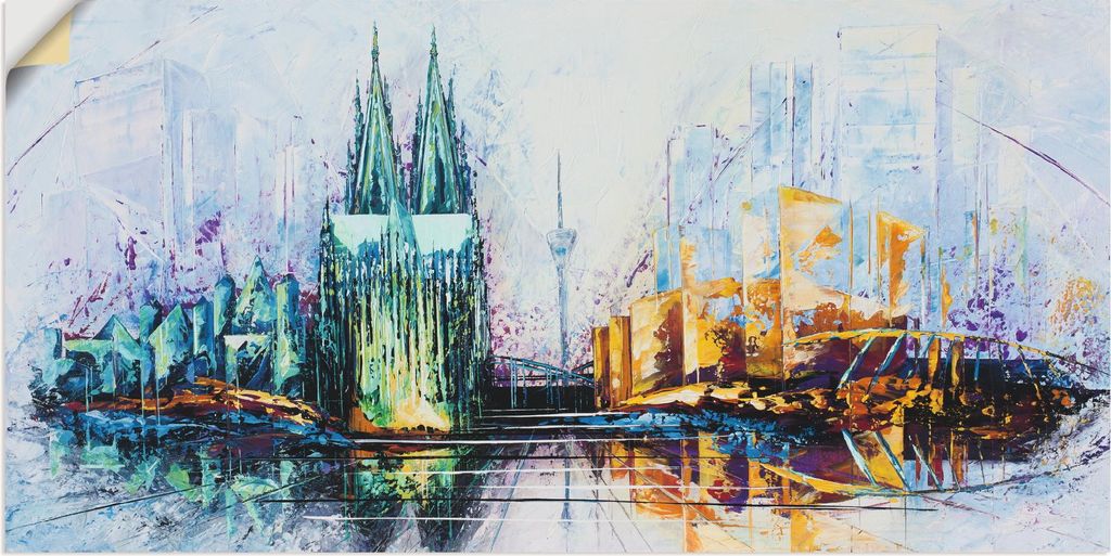 ARTland Wandbild, selbstklebend Kölner Dom Skyline 6 Größe: 40x20 cm