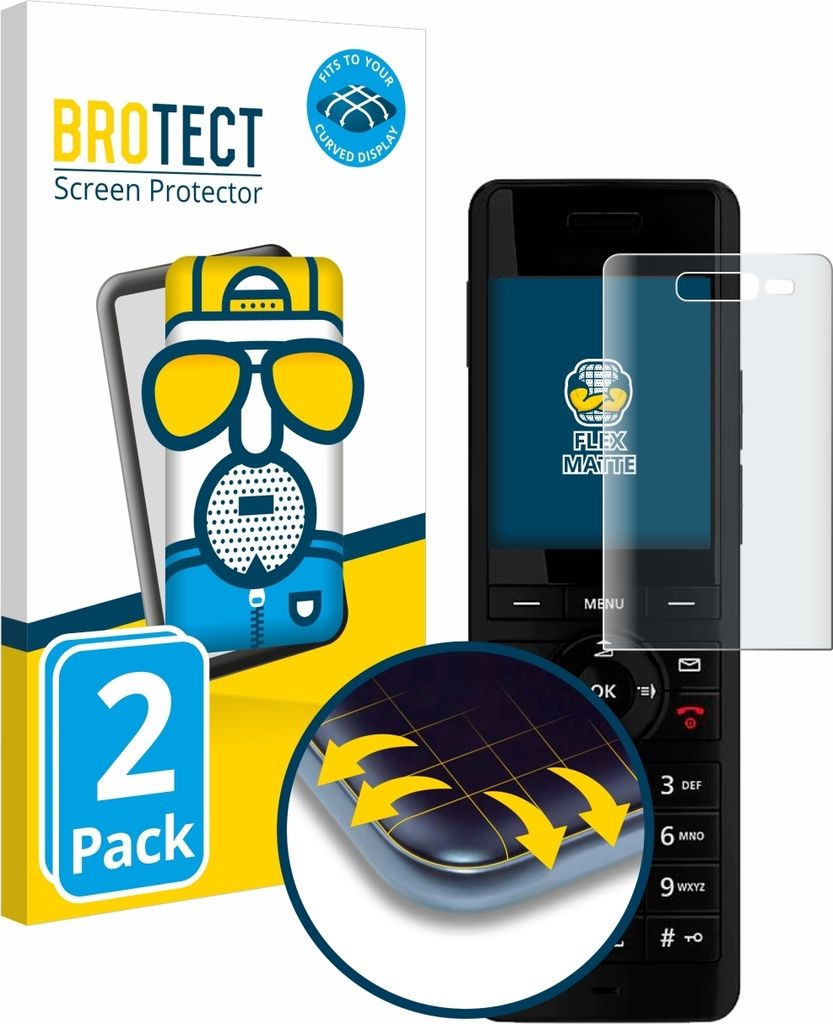 2x BROTECT Fullscreen Schutzfolie für AVM Fritz!Fon X6 Black Displayschutz Folie Fullcover Matt Entspiegelungsfolie
