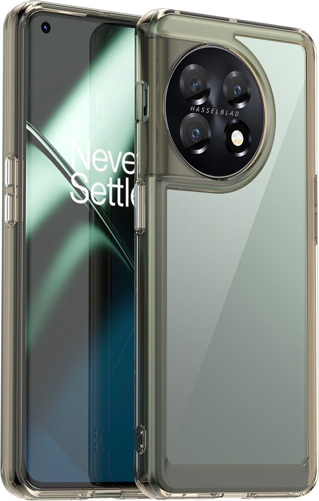 OnePlus 11 Hülle, Klar Rückseite Stoßfeste TPU Silikon Bumper Schutzhülle für OnePlus 11 Grau