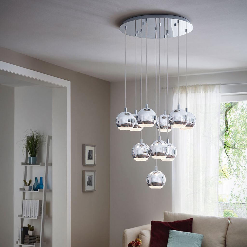 Eglo 95914 Conessa LED Pendelleuchte 10x4W Stahl Chrom