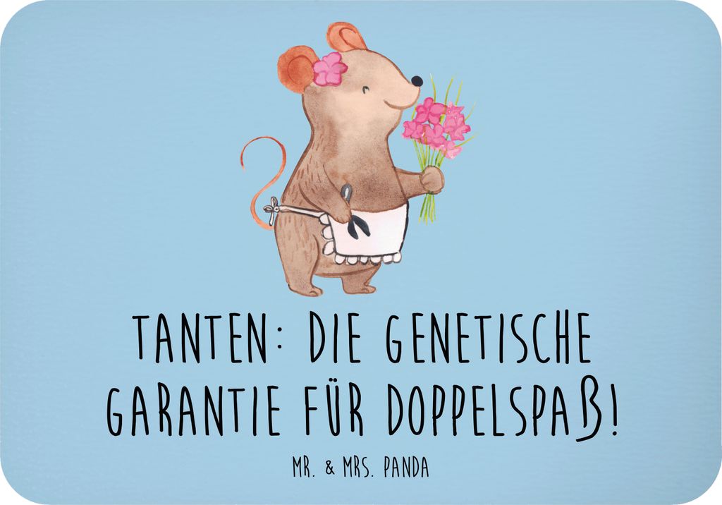 Mr. & Mrs. Panda magnet Tanten Doppelspaß - Blau Pastell - Geschenk, Freude, Verwandtschaft, Handarbeit, Kühlschrankmagnet, Verwandte, Nichte, ze...