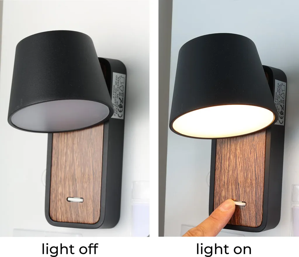 Applique LED Moderna HLFVLITE 6W Bianco Freddo 6000K – Luce Su E Giù In Alluminio Nero IP65 Impermeabile Per Esterno/Interno