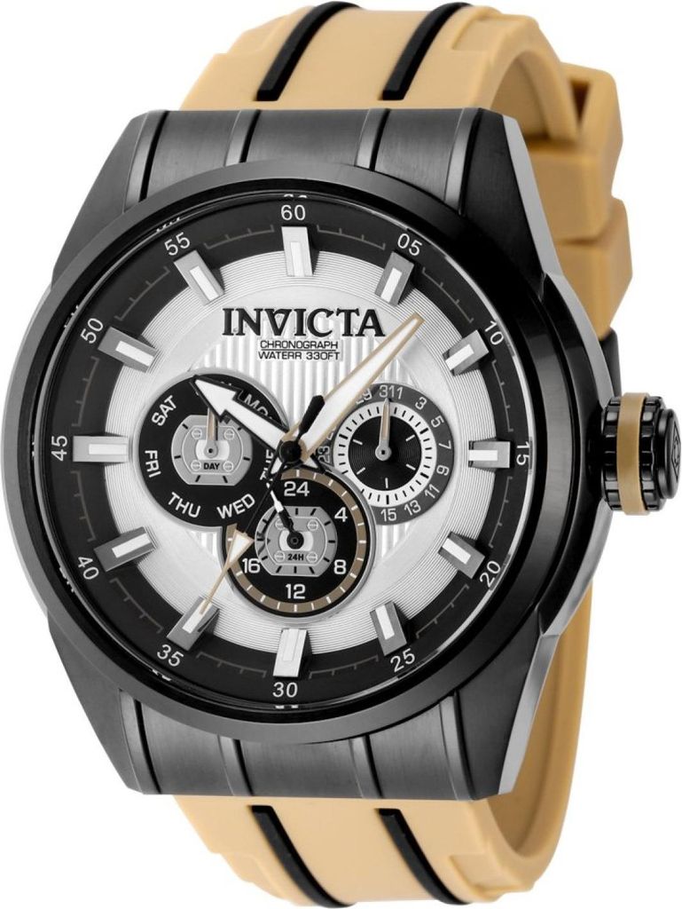 Invicta Speedway 49053 Herrenarmbanduhr - Quartz Uhrwerk - Edelstahl mit Silbernem Zifferblatt - 48 mm