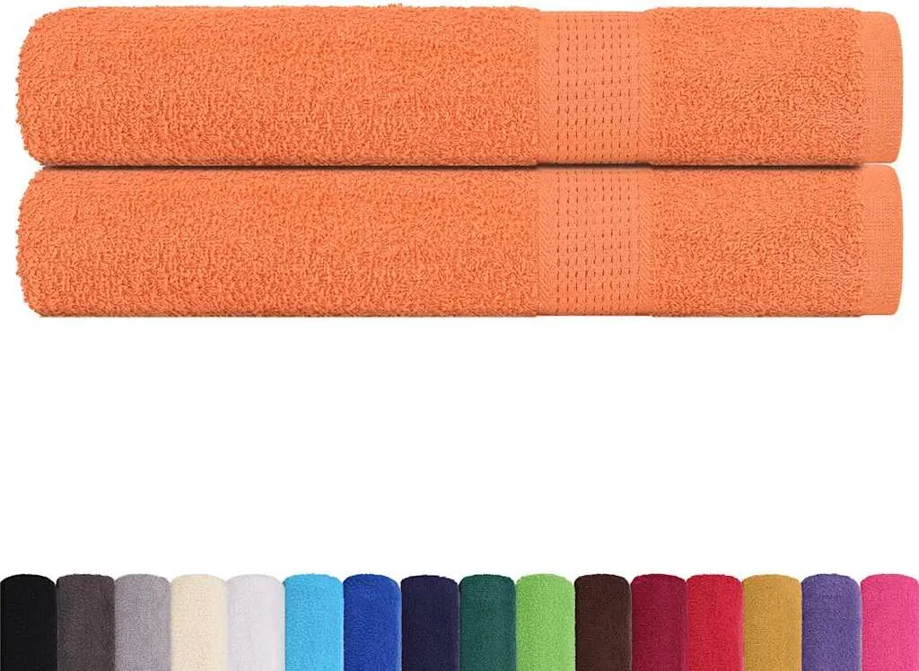 Set 2 Asciugamani Sauna Arancione 80x200 cm 100% Cotone vidaXL