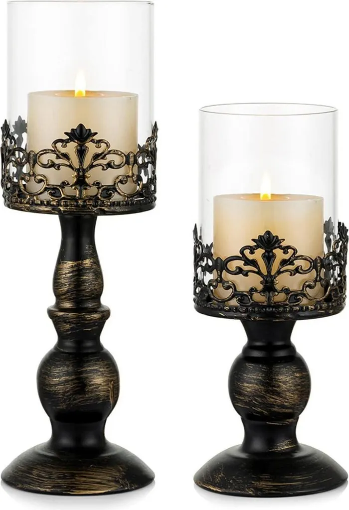 Set de 2 Chandeliers Vintage de 27cm et 33cm pour Mariage Chic