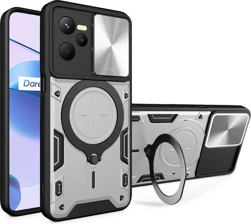 Custodia Professionale Realme C35 - Doppio Strato Antiurto Argento