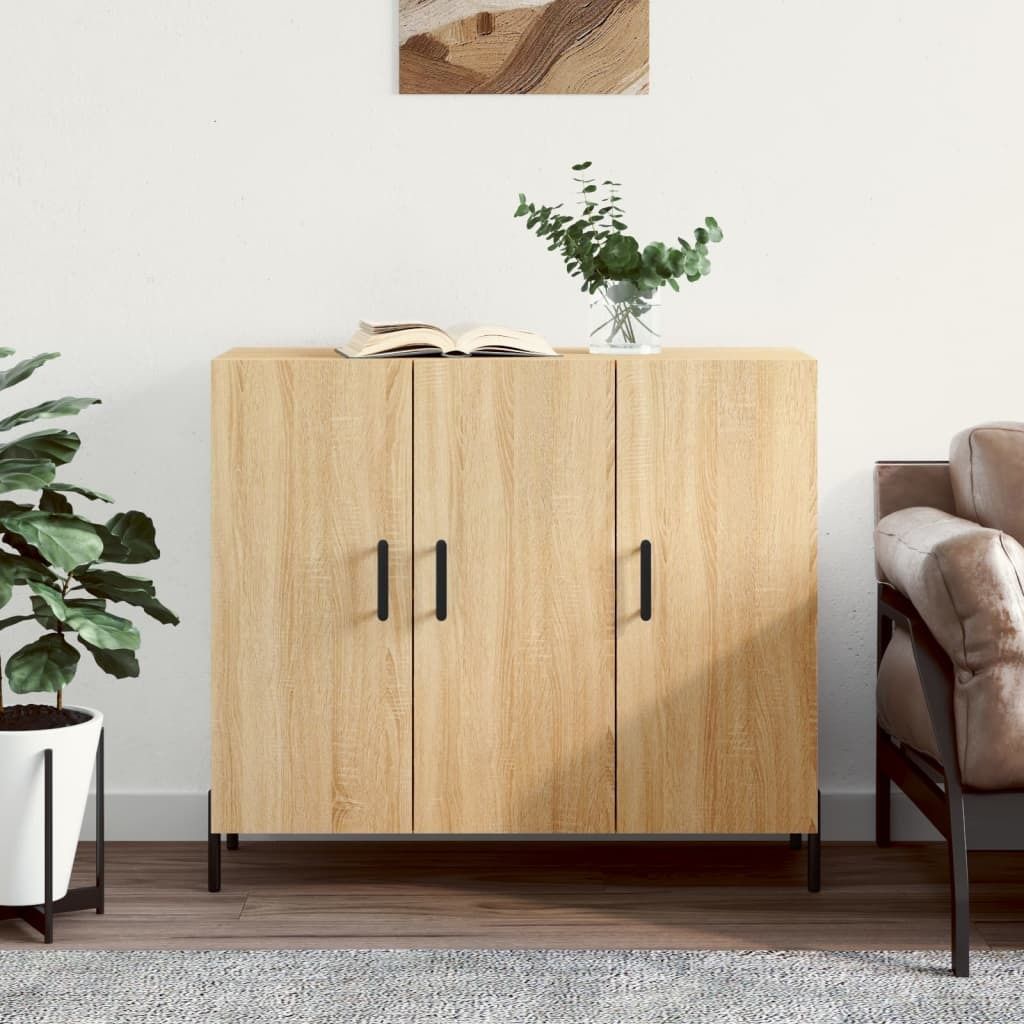 vidaXL Credenza rovere Sonoma 90x34x80 cm materiale a base Immagine del prodotto 