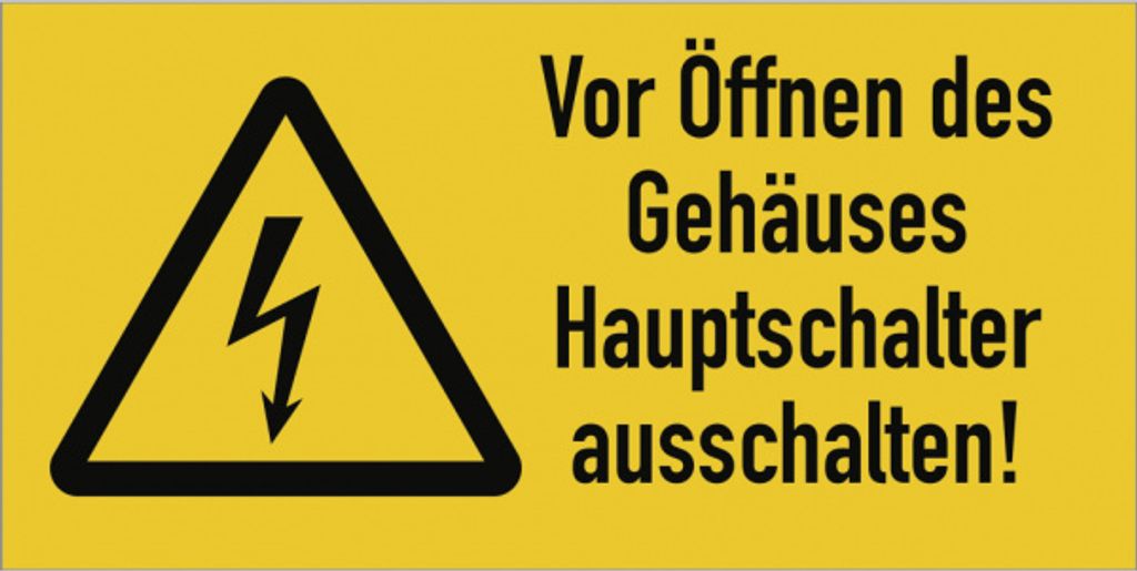 Dreifke Aufkleber Vor Öffnen des Gehäuses Hauptschalter ausschalten!, Kombis...