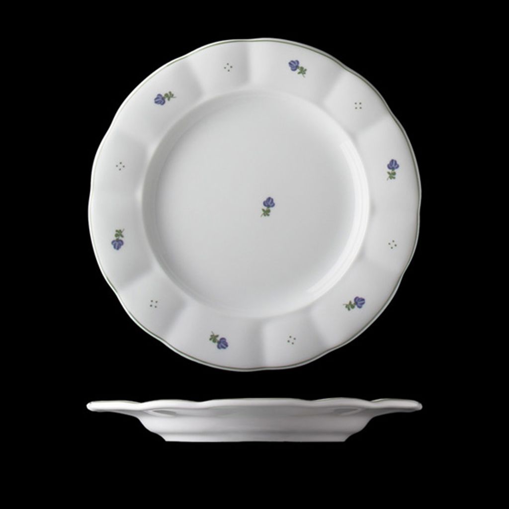 Plytký tanier, český porcelán, kvety, 26 cm, G. Benedikt Obrázok produktu 